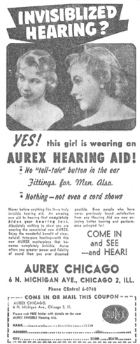 Aurex newspaper advertisement, 1950