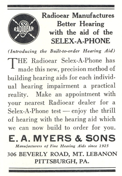 Selex-A-Phone advertisement, 1936
