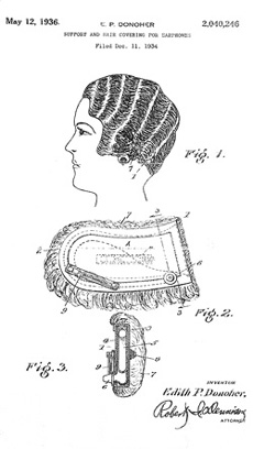 Hearing device wig patent, 1934